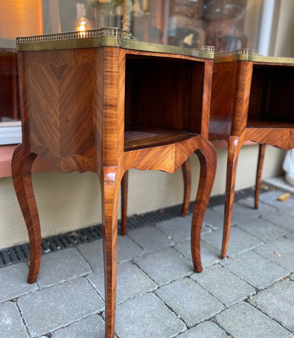 Pair of French Kingwood Bedside Cabinets Occasional Tables View II
