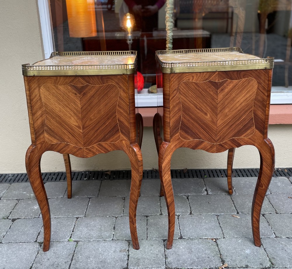 Pair of French Kingwood Bedside Cabinets Occasional Tables View V