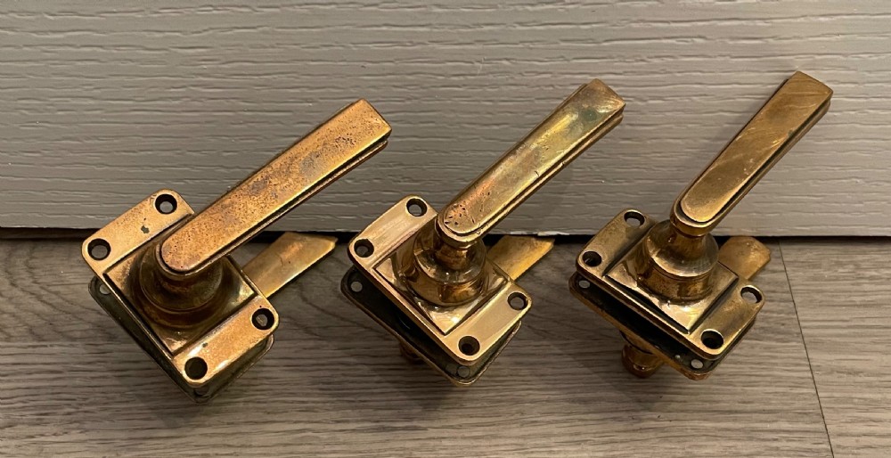 Set of Three Art Deco Bronze Door Handles View II
