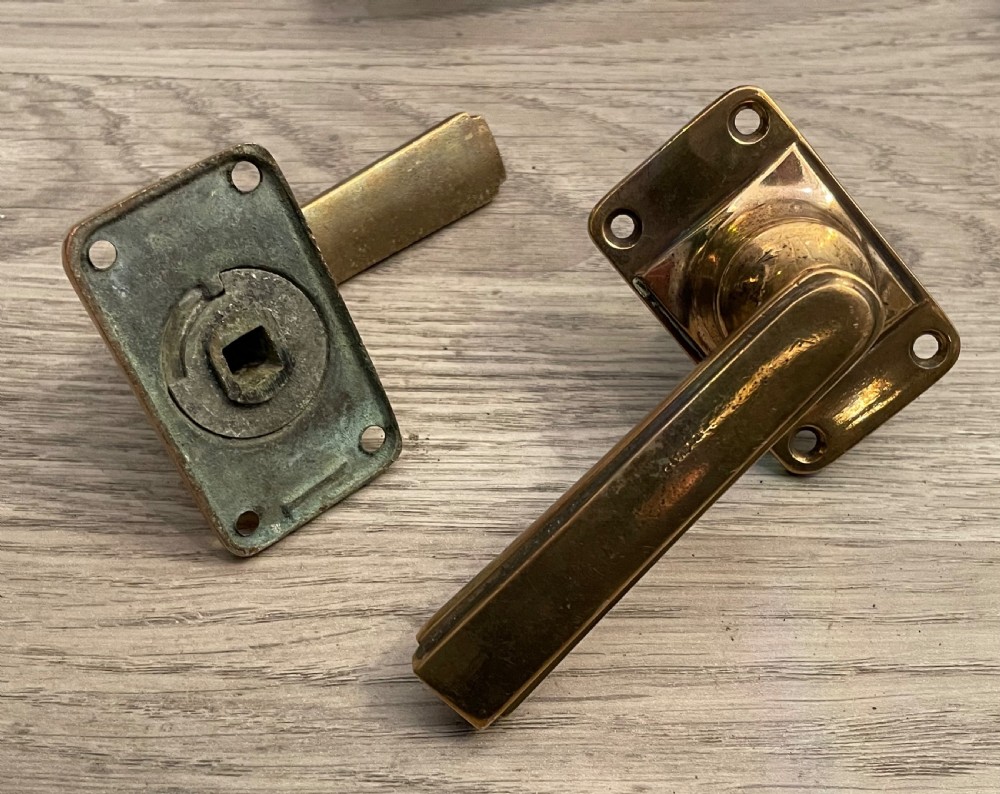 Set of Three Art Deco Bronze Door Handles View III