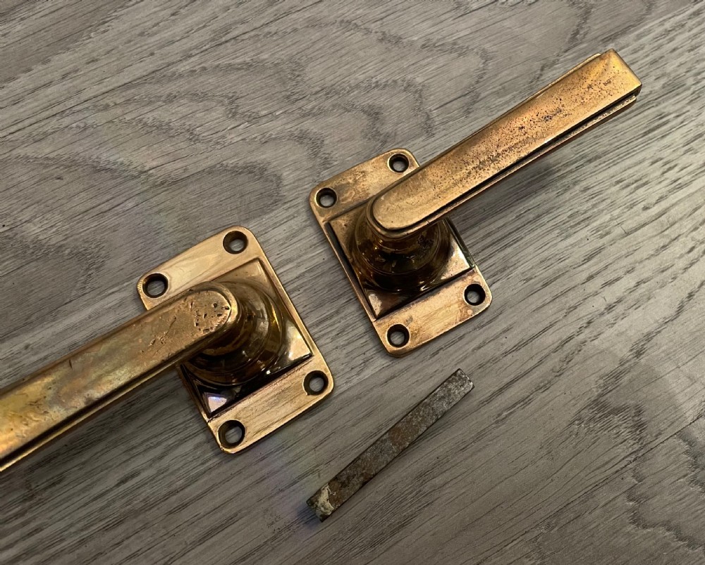 Set of Three Art Deco Bronze Door Handles View V