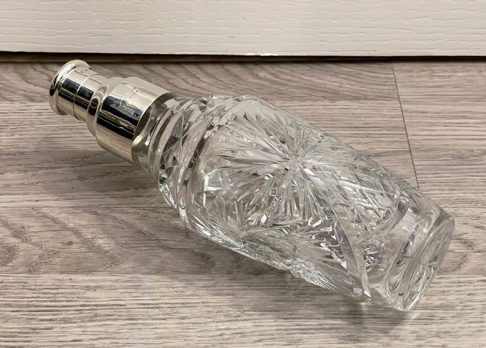 George V Solid Silver & Cut Glass Cocktail Shaker, Birmingham 1929 View VIII