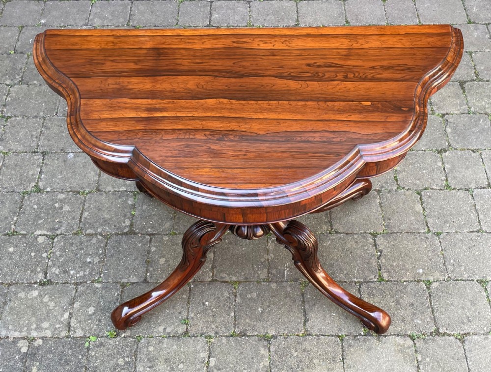 Stunning Victorian Rosewood Card Table View VI
