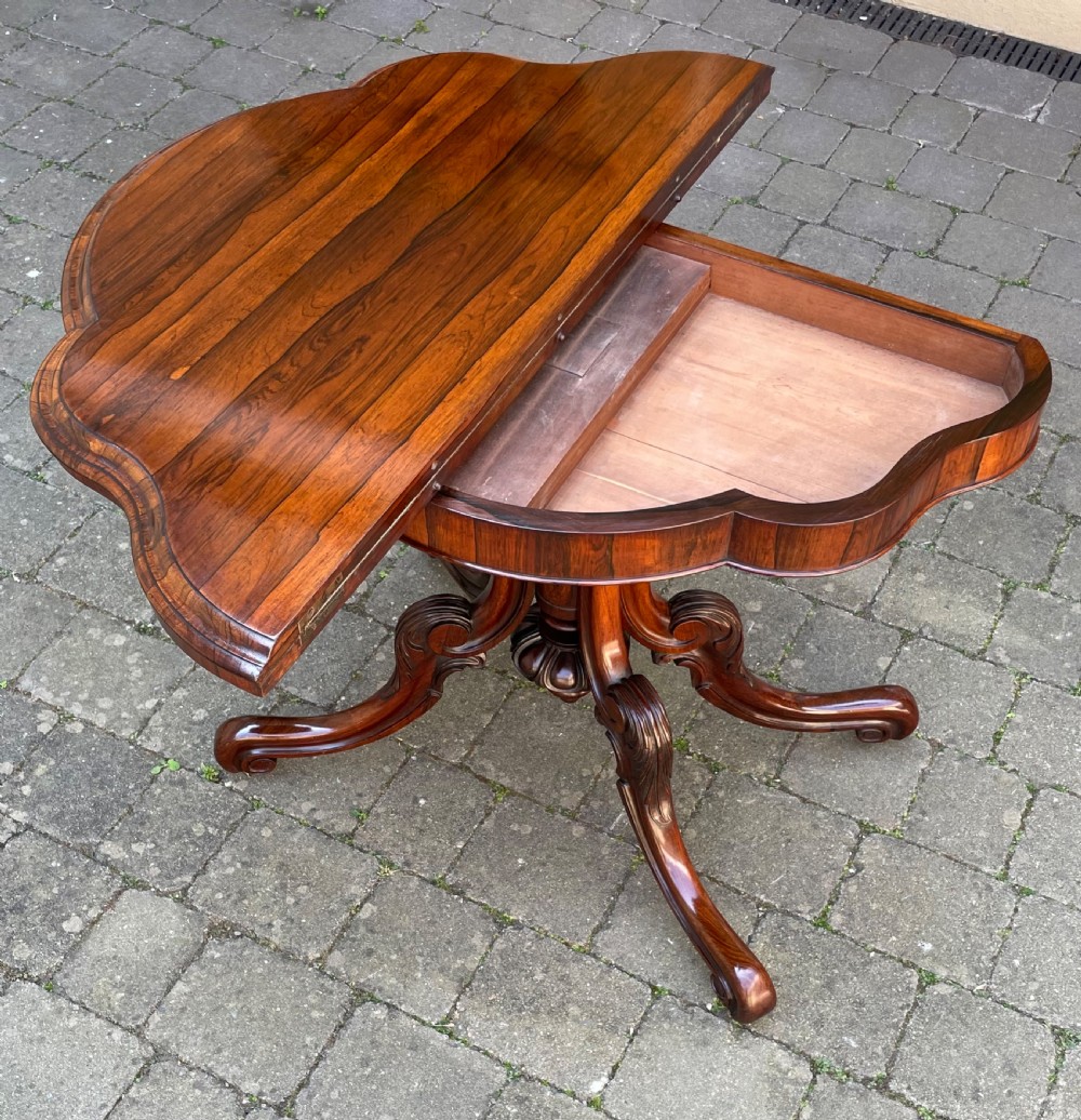 Stunning Victorian Rosewood Card Table View VII