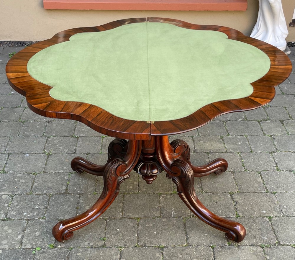 Stunning Victorian Rosewood Card Table View IX