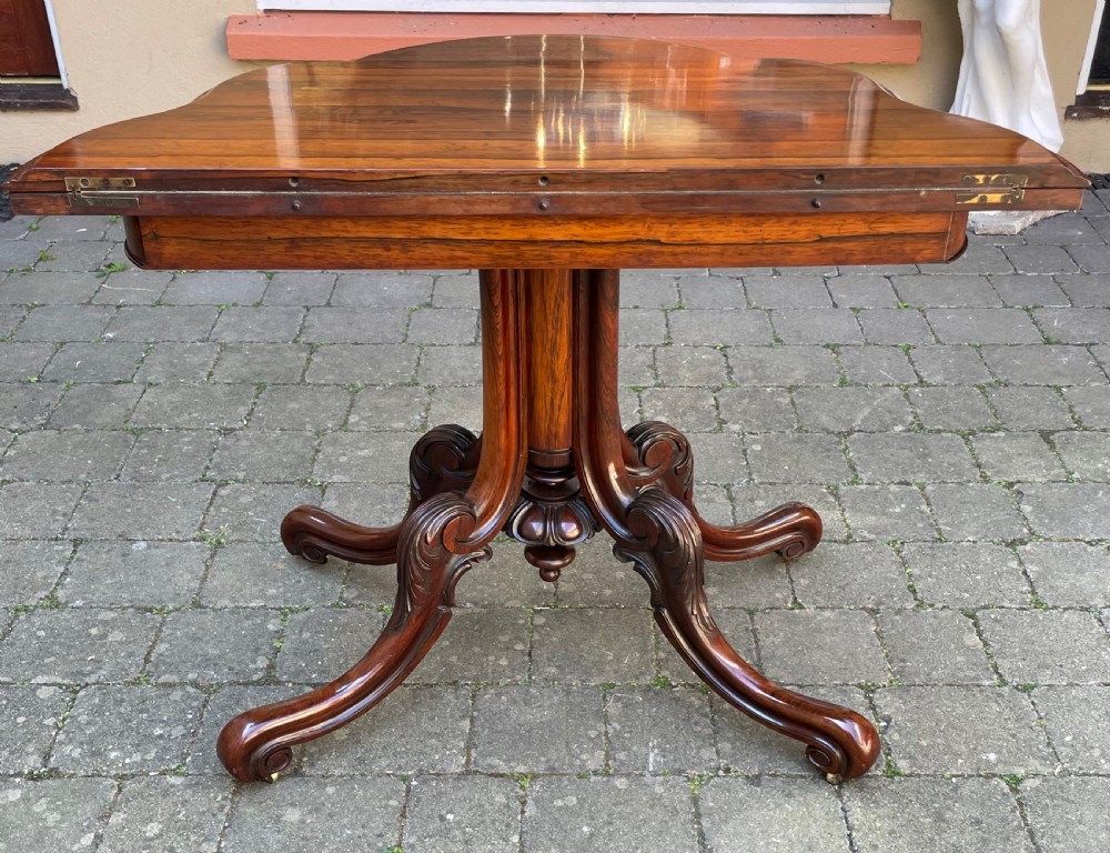 Stunning Victorian Rosewood Card Table View XI