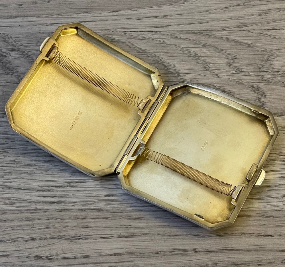 Superb Art Deco Silver & Enamel Cigarette Case View V