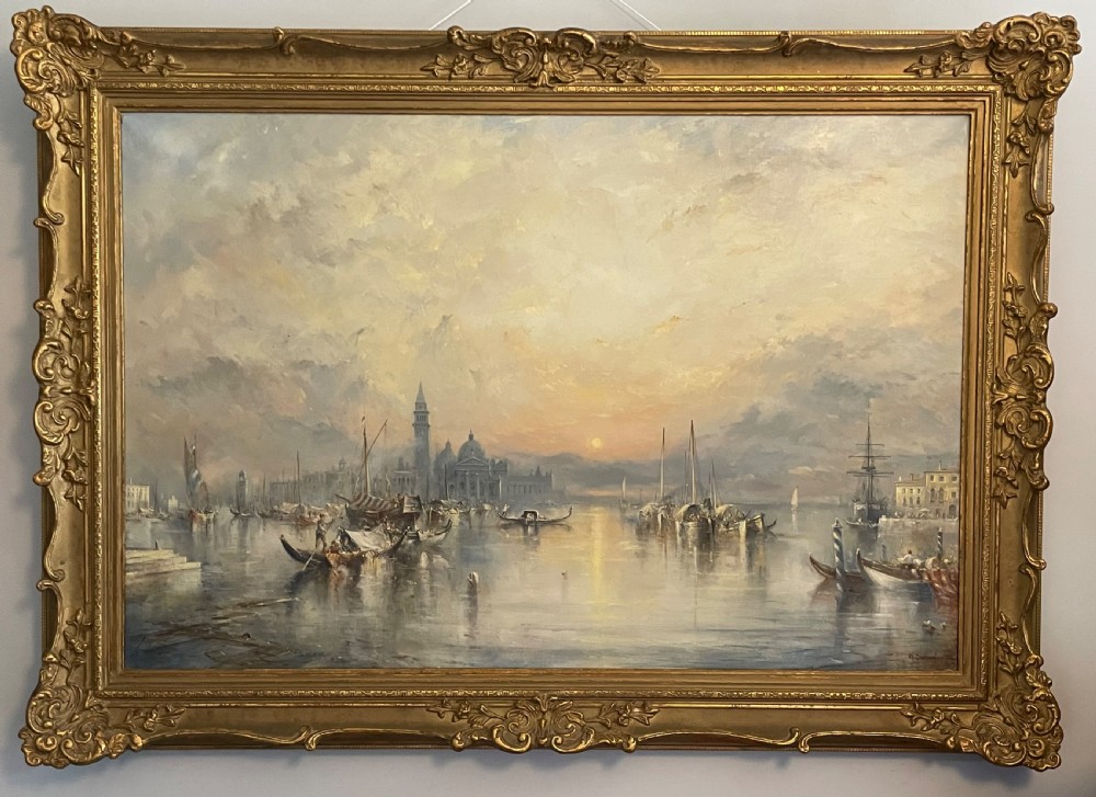 Large  Oil Painting of Venice by John Lewis Chapman View II