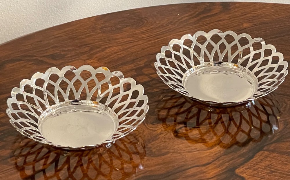 Quality Pair of Silver Bon Bon Dishes by LevI & Salaman, 1907 View II