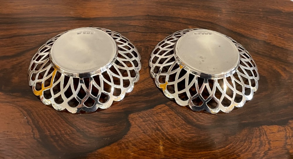 Quality Pair of Silver Bon Bon Dishes by LevI & Salaman, 1907 View V