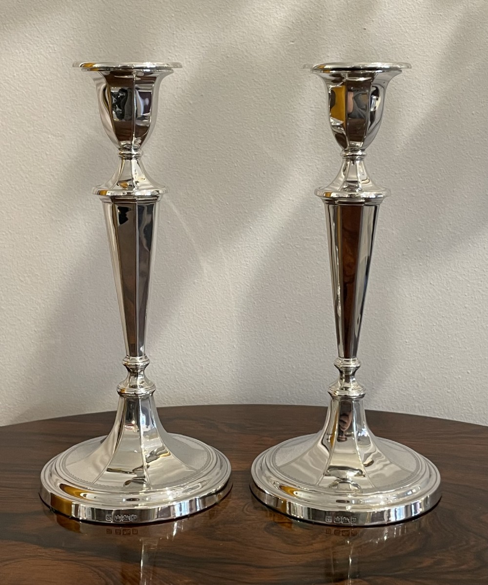 Good Pair of Edwardian Solid Silver Candlesticks, 1907