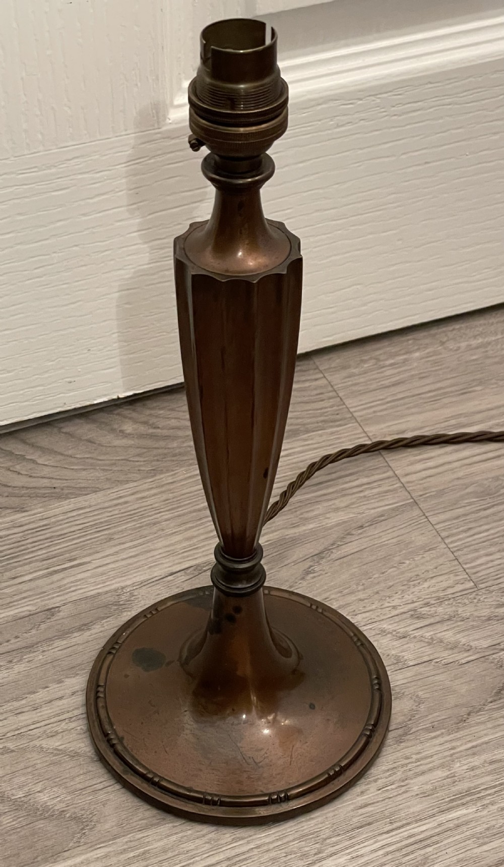 Early 20th Century Patinated Copper Table Lamp
