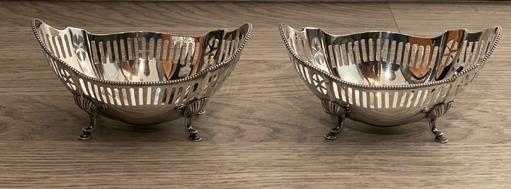 Pair of American Solid Silver Bon Bon Baskets by Gorham View II