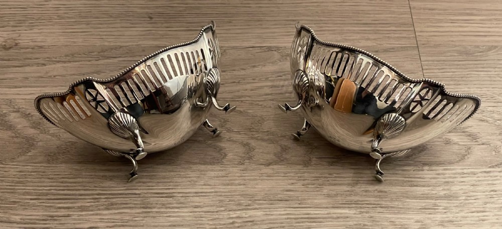 Pair of American Solid Silver Bon Bon Baskets by Gorham View IV