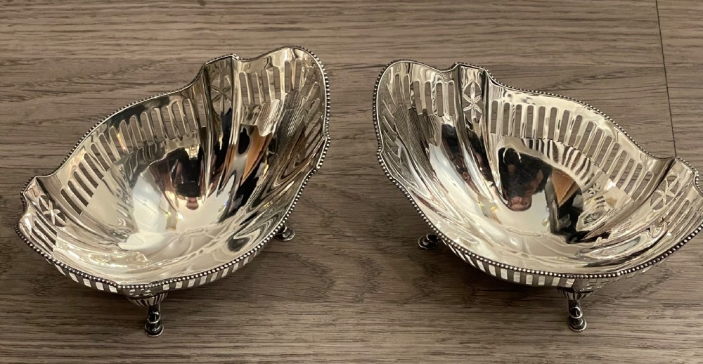 Pair of American Solid Silver Bon Bon Baskets by Gorham View VIII