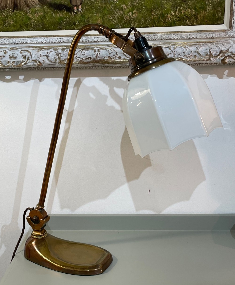 Stylish Art Deco Brass and Copper Desk Lamp View II