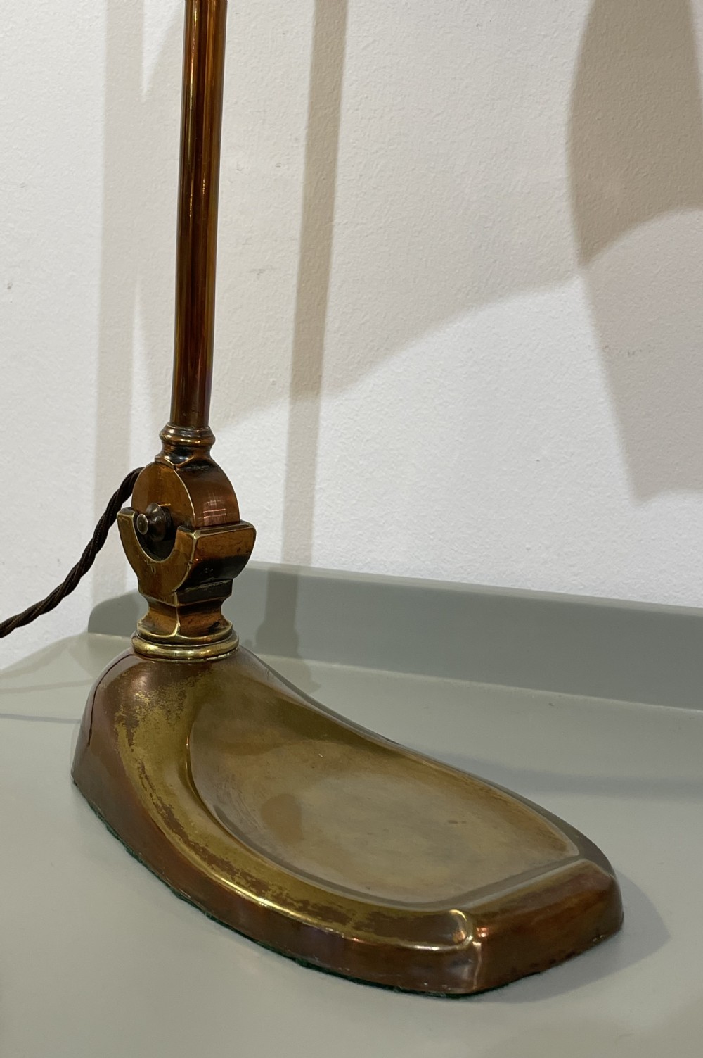 Stylish Art Deco Brass and Copper Desk Lamp View IV