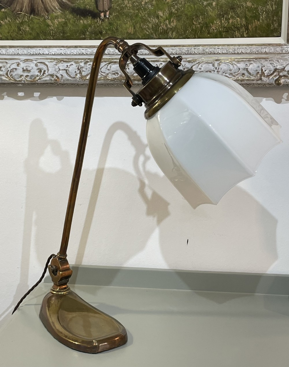 Stylish Art Deco Brass and Copper Desk Lamp View VIII