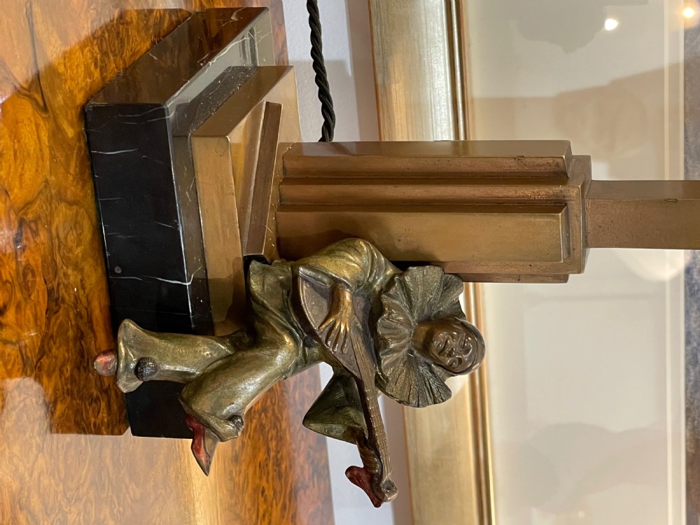 Art Deco Pierrot Bronze Table Lamp View VI