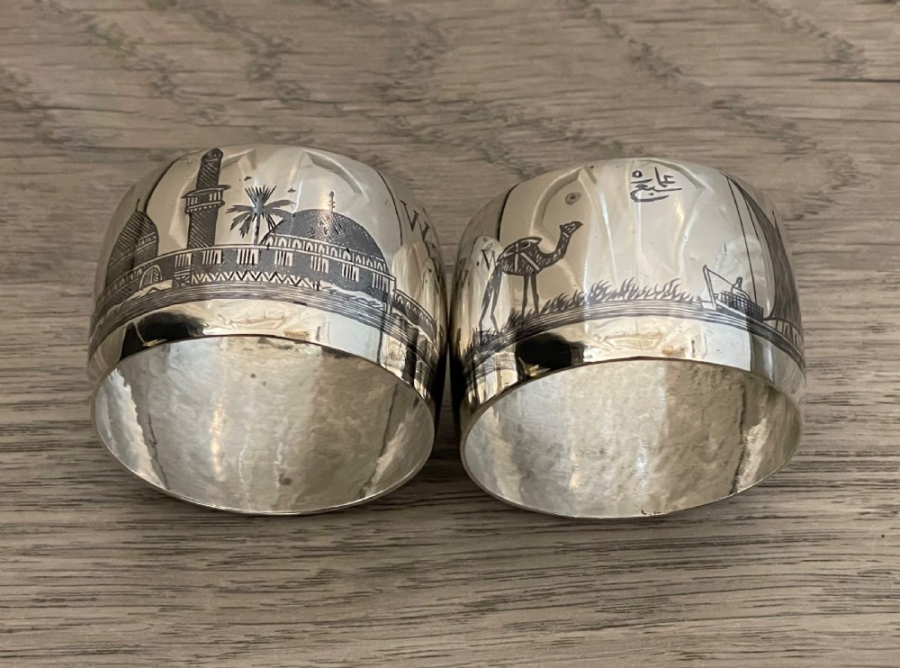 Pair of Niello Silver Napkin Rings View III