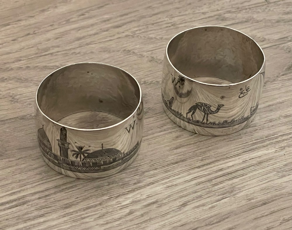 Pair of Niello Silver Napkin Rings View IV