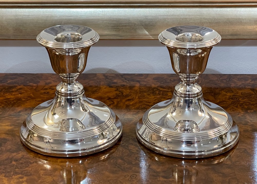 Pair of George V Solid Silver Candlesticks, 1927 View IV