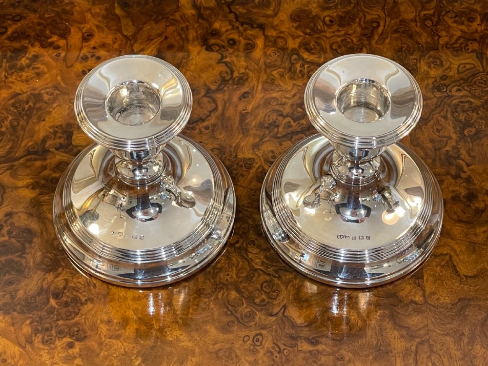 Pair of George V Solid Silver Candlesticks, 1927 View V