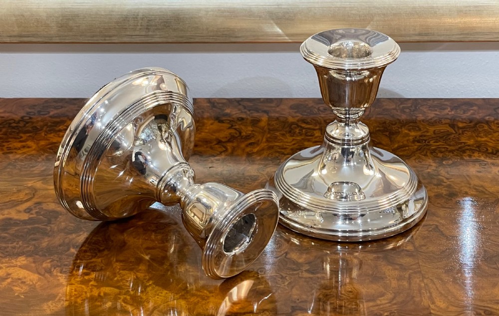 Pair of George V Solid Silver Candlesticks, 1927 View VII