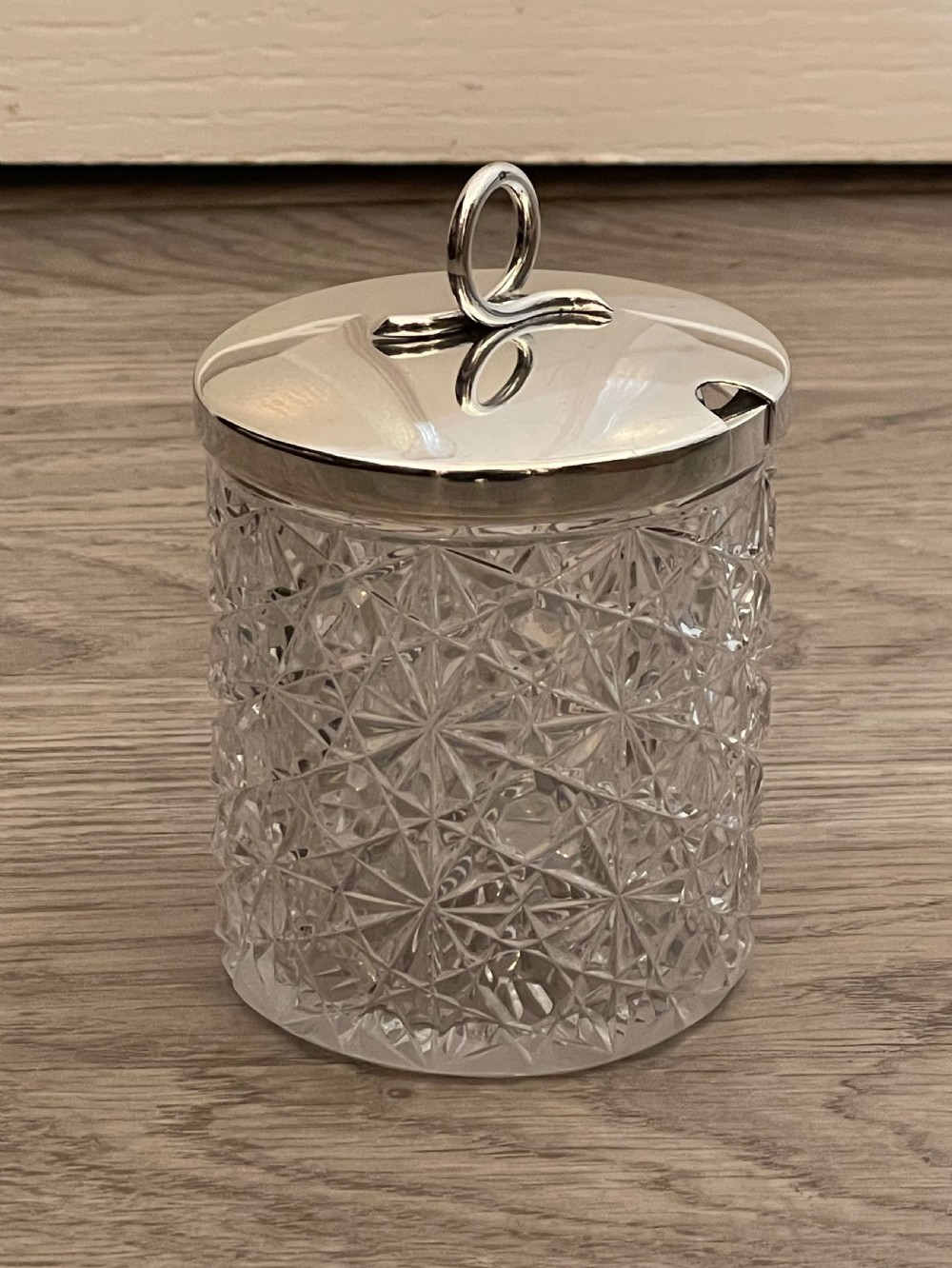 Victorian Silver & Cut Glads Preserve Jam Pot by Hukin & Heath