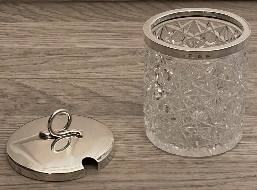 Victorian Silver & Cut Glads Preserve Jam Pot by Hukin & Heath View III