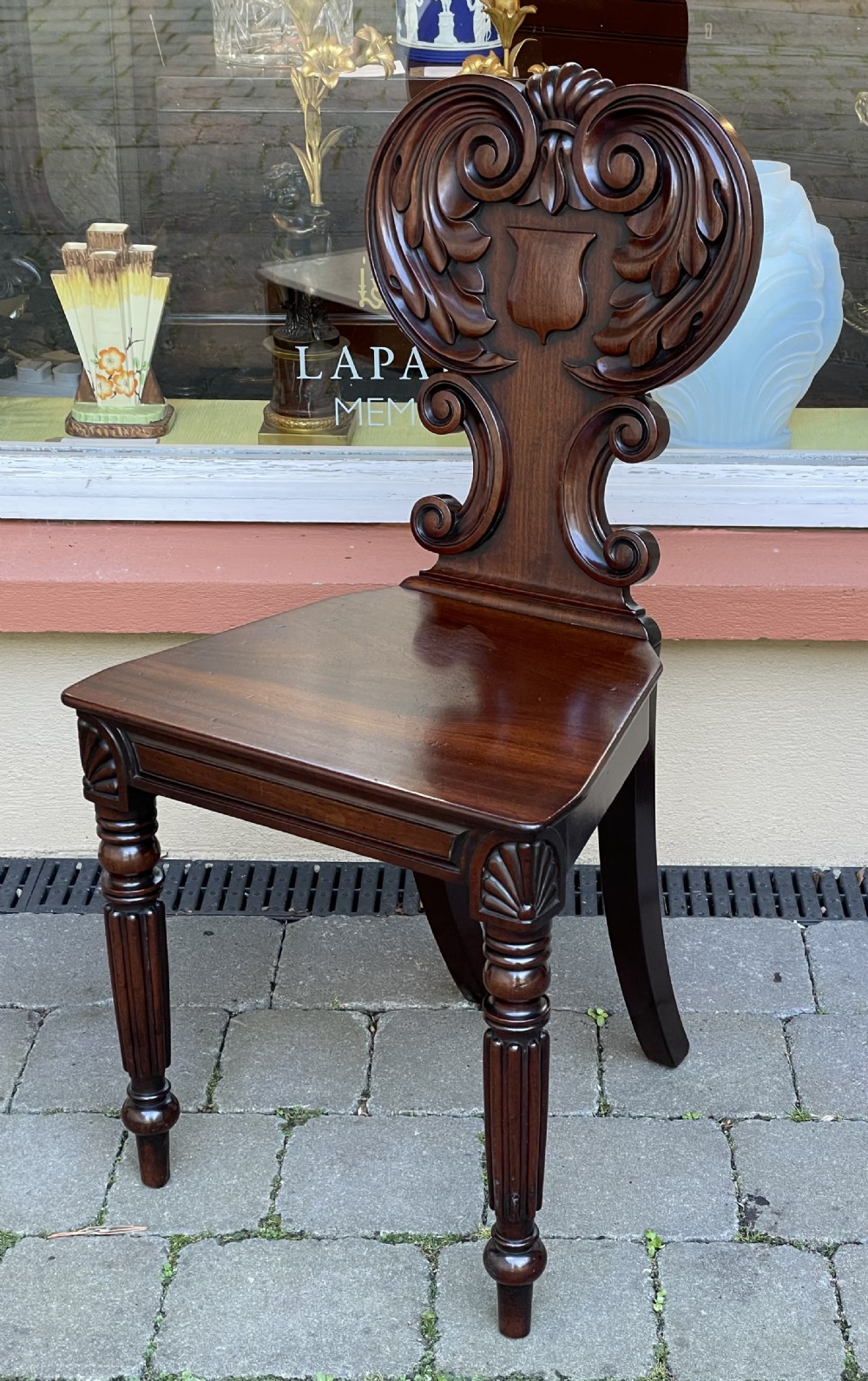 George IV Mahogany Hall Chair, Attributed to Gillows