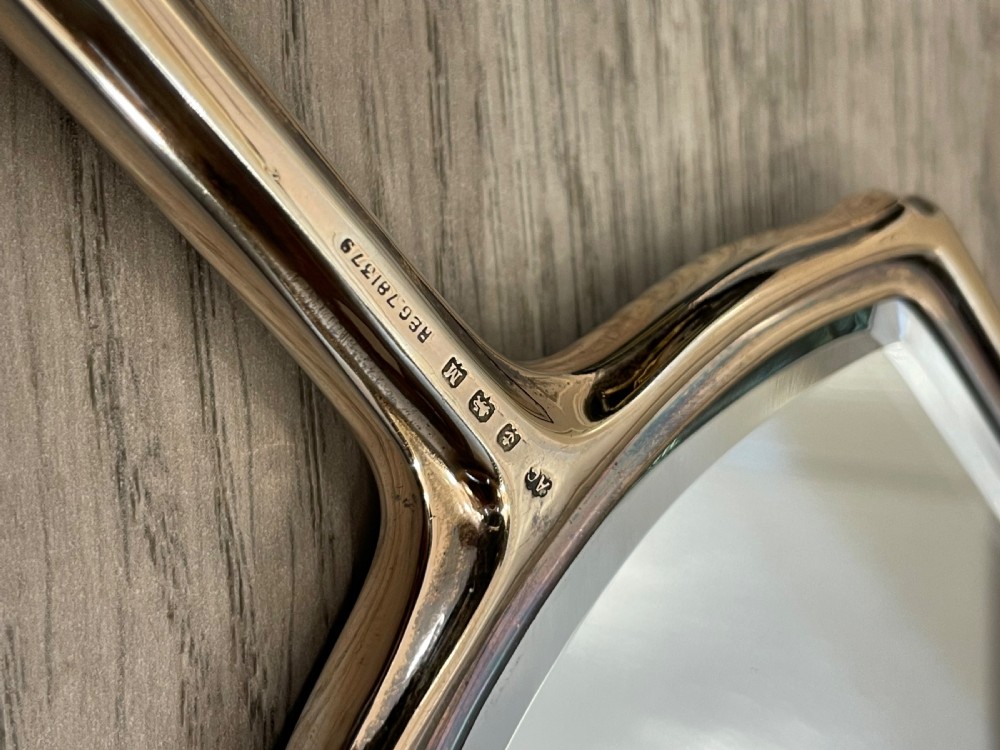 Art Deco Blue Enamel and Silver Gilt Mirror View IV