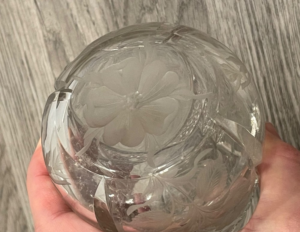Beautiful Pair of Cut Glass & Silver Scent Perfume Bottles View V