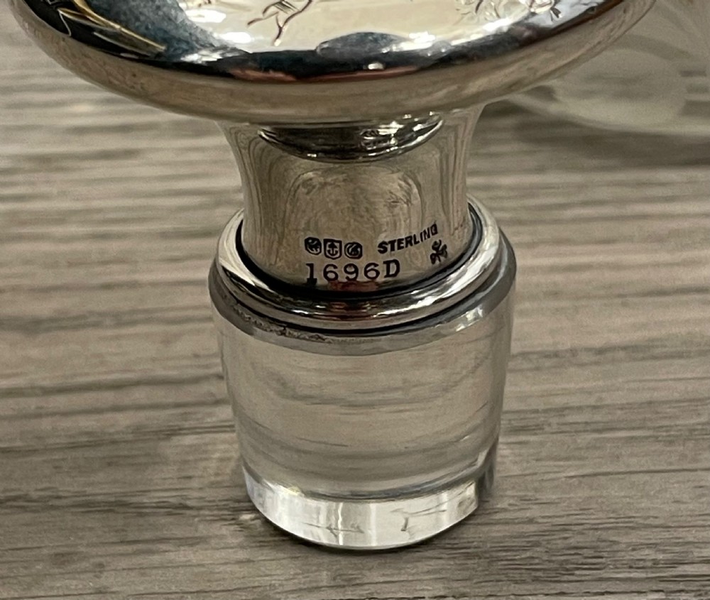 Beautiful Pair of Cut Glass & Silver Scent Perfume Bottles View VI