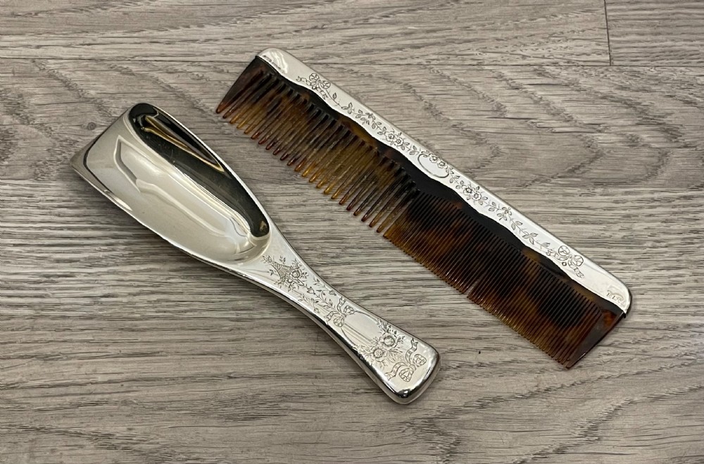 Solid Silver Shoe Horn and Comb