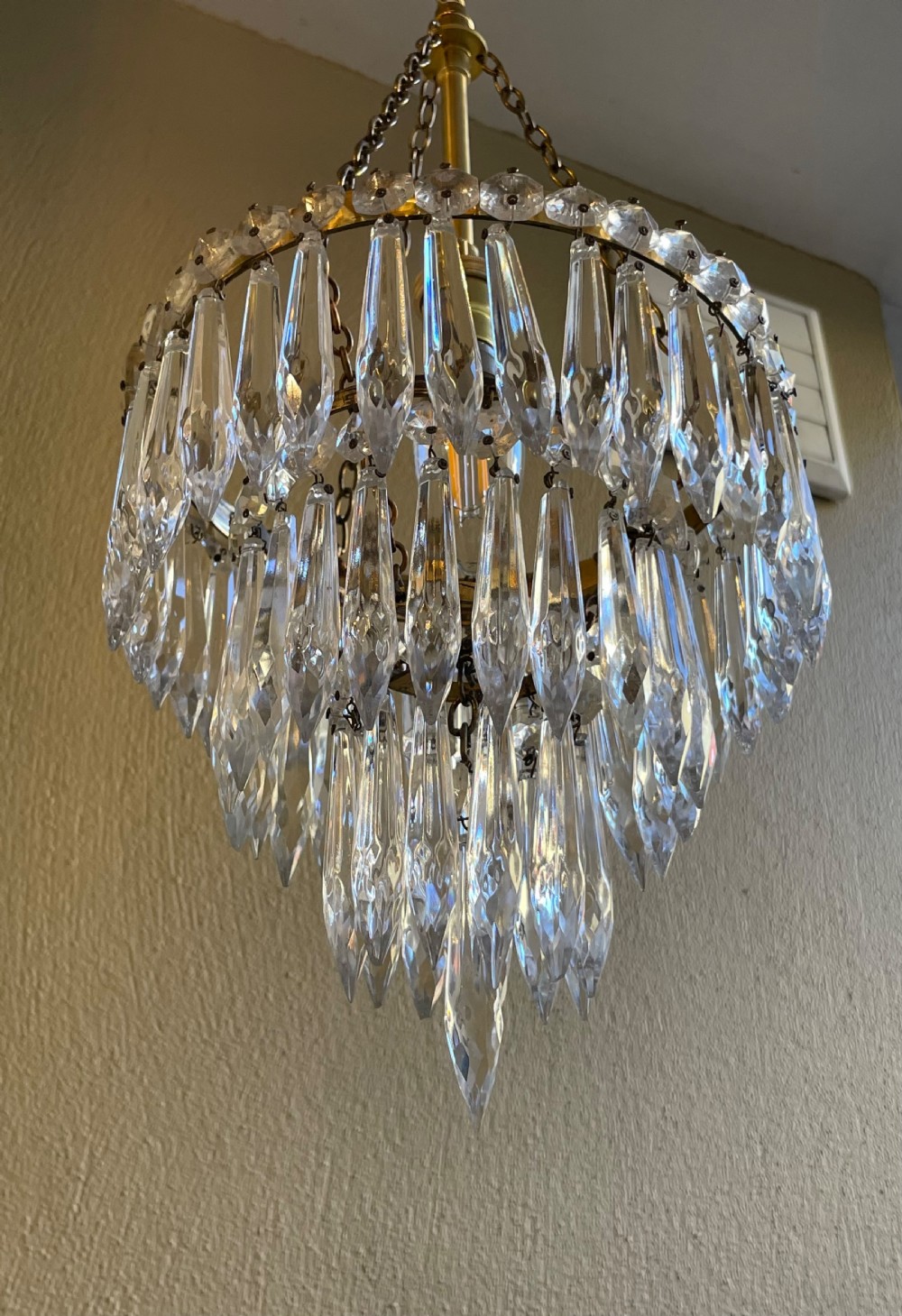 A pretty three tier waterfall chandelier View II