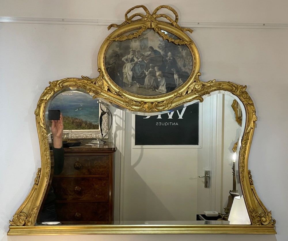 Late 19th Century French Gilt Mantle Mirror