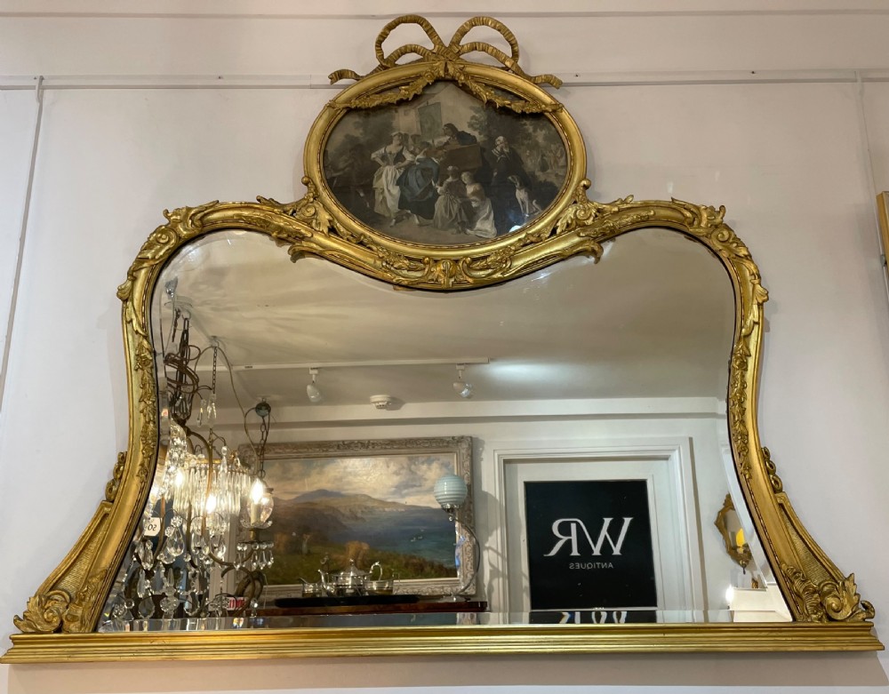 Late 19th Century French Gilt Mantle Mirror View II