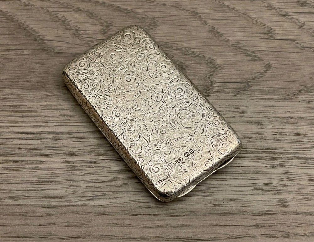 Victorian Solid Silver Card Case, 1894