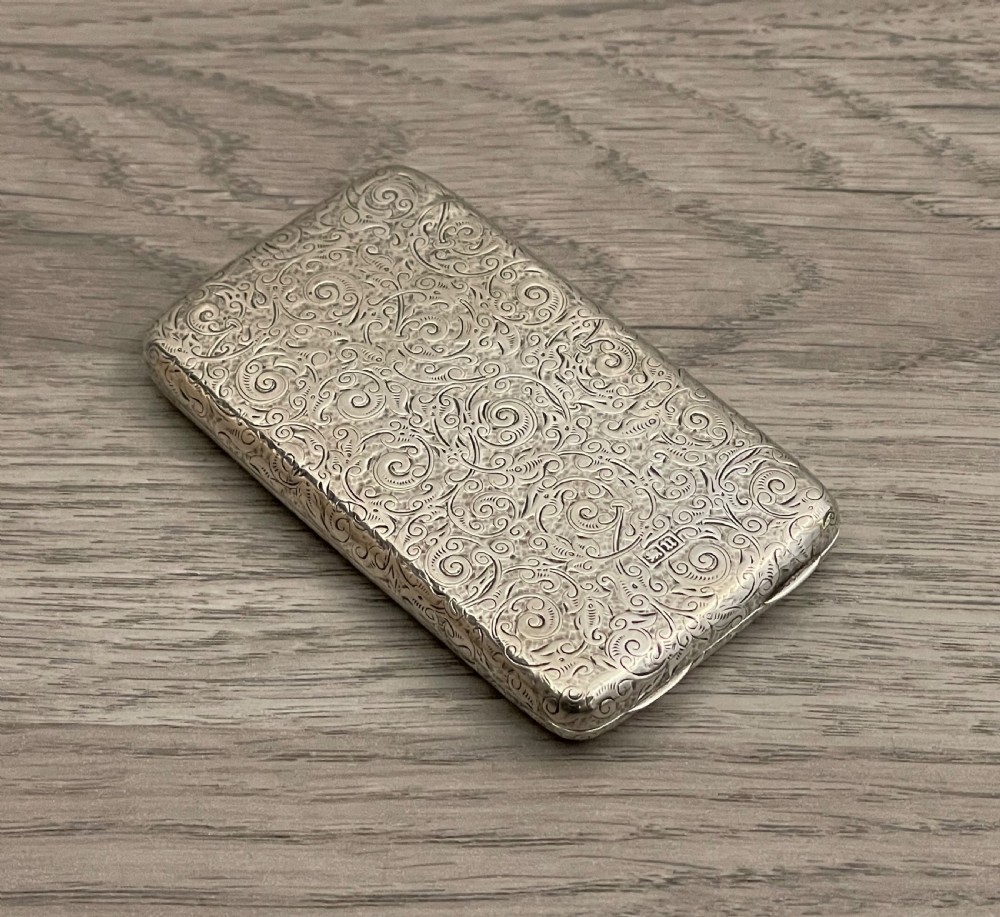 Victorian Solid Silver Card Case, 1894 View III
