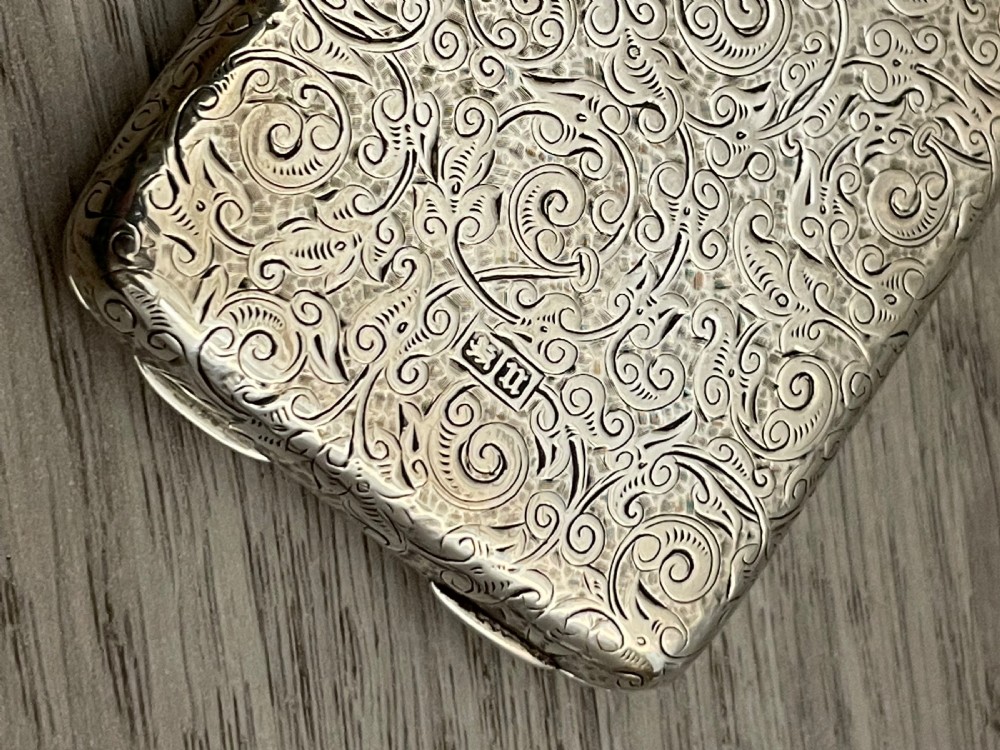 Victorian Solid Silver Card Case, 1894 View IV