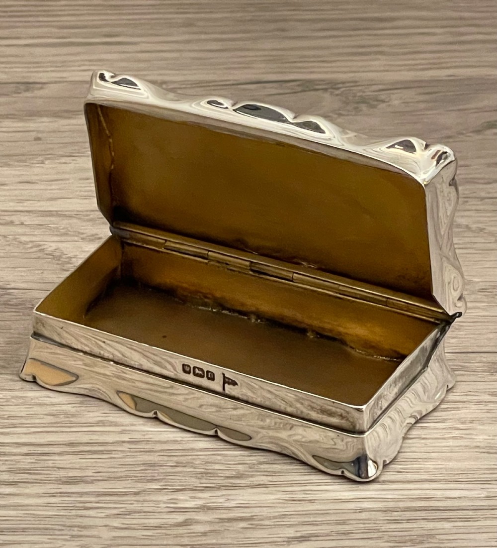 Edwardian Solid Silver Snuff Box by Walker & Hall View VI
