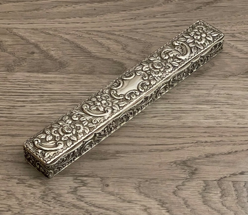 Large Edwardian Solid Silver Hat Pin Box, Chester 1902