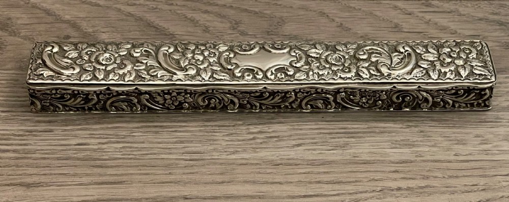 Large Edwardian Solid Silver Hat Pin Box, Chester 1902 View III