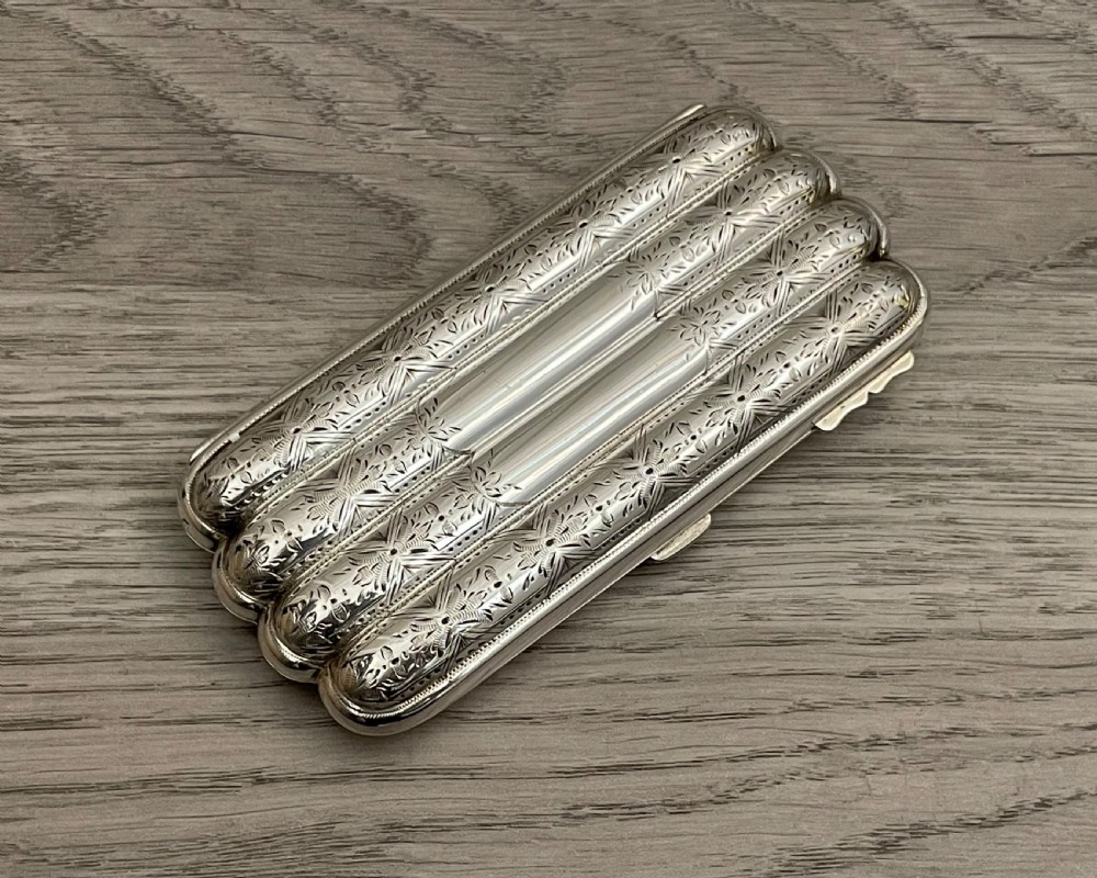 Victorian Solid Silver Cigar Case by Hilliard & Thomason