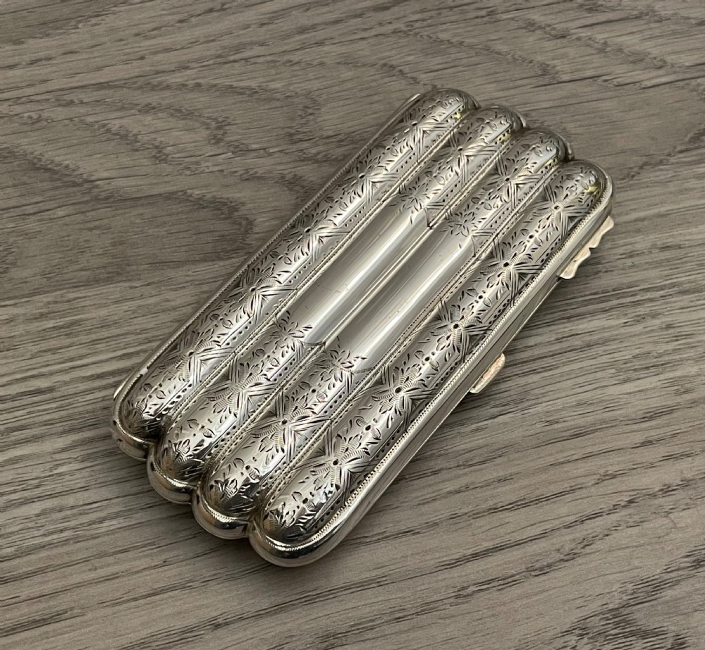 Victorian Solid Silver Cigar Case by Hilliard & Thomason View II