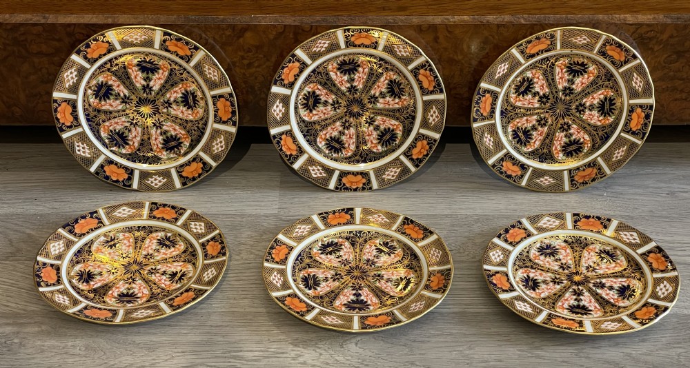 Set of Six Royal Crown Derby Six Inch Side Plates