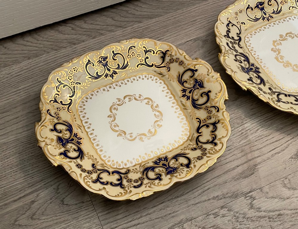 Beautiful Pair of Coalport Cake Plates, c1840 View II