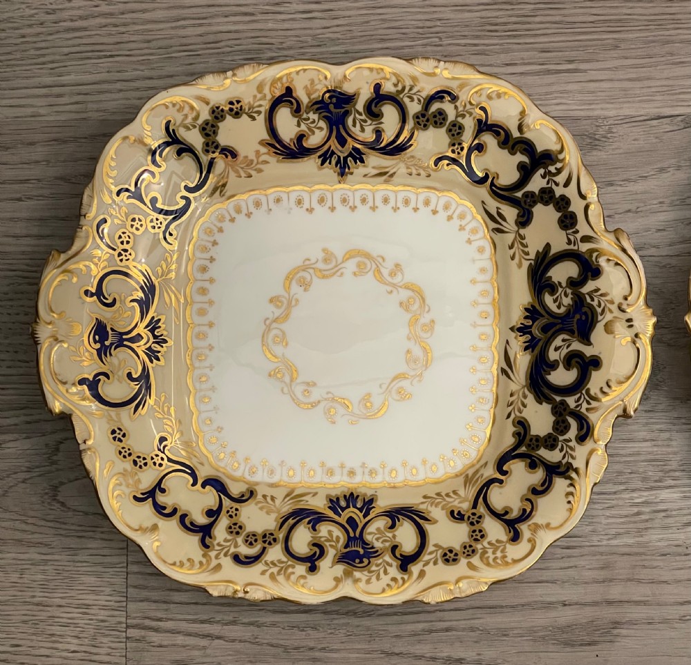Beautiful Pair of Coalport Cake Plates, c1840 View III
