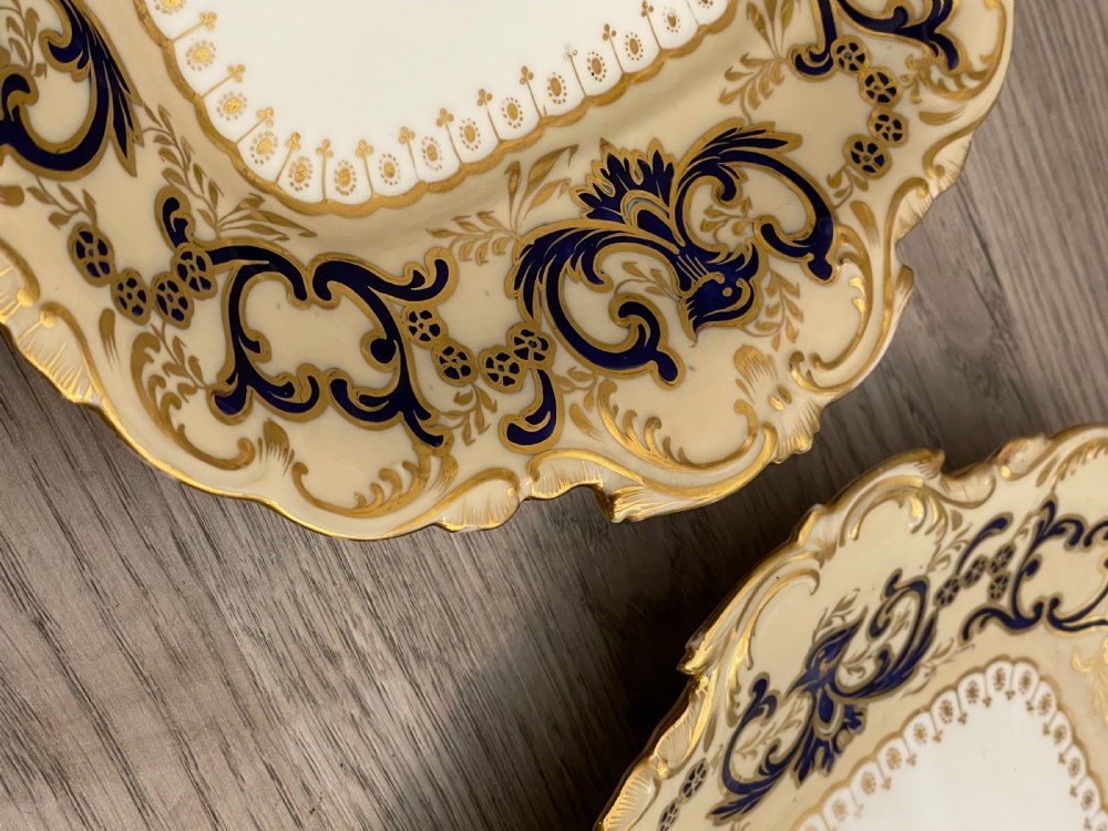Beautiful Pair of Coalport Cake Plates, c1840 View IV